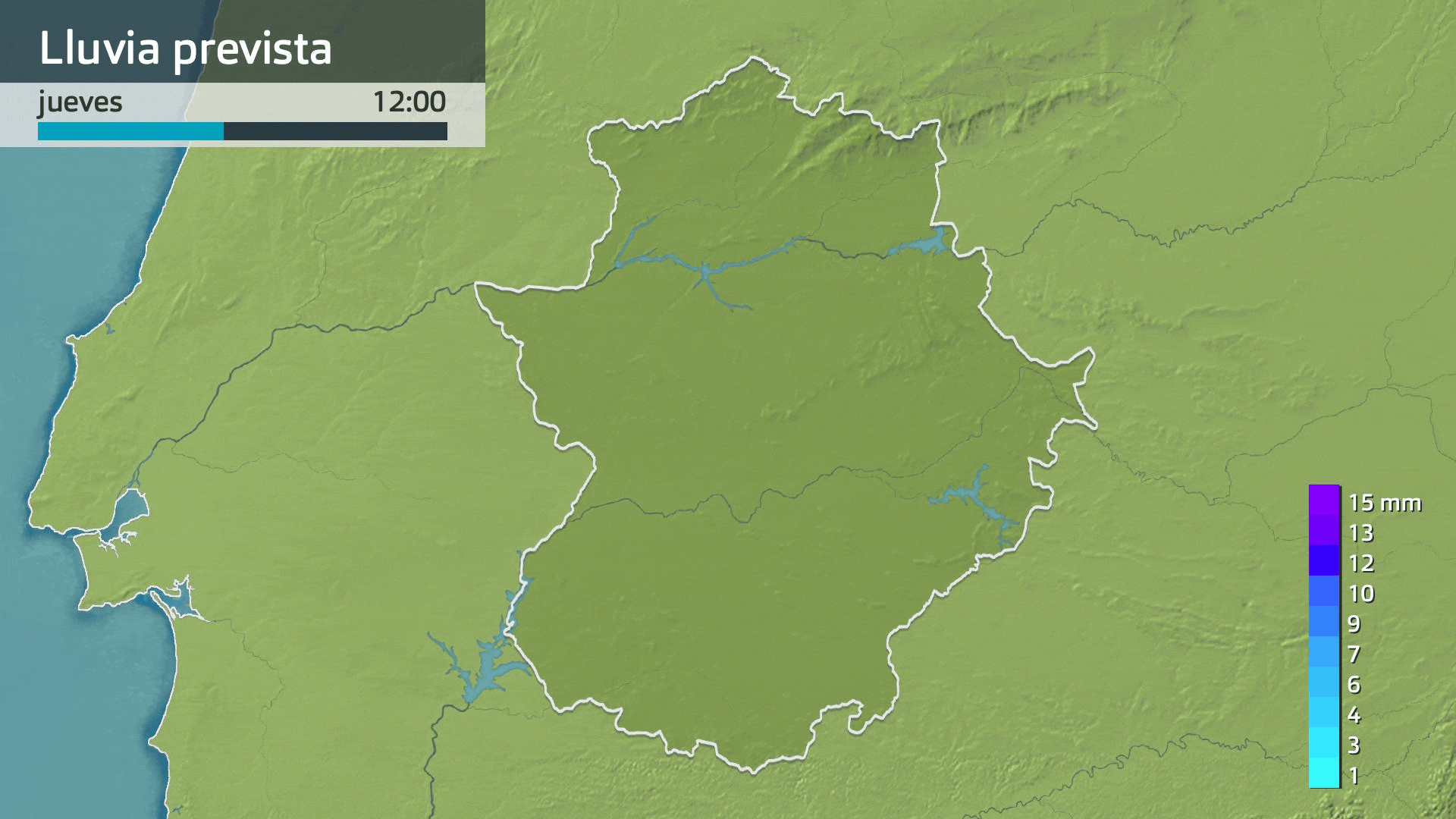 Lluvia prevista para hoy jueves 23 de abril
