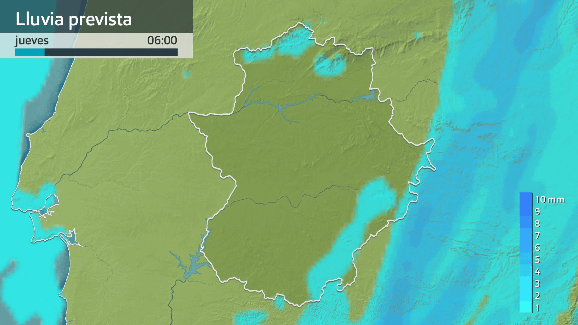 Lluvia prevista para hoy jueves 3 de abril