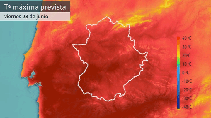 Temperatura máxima prevista para los tres próximos días