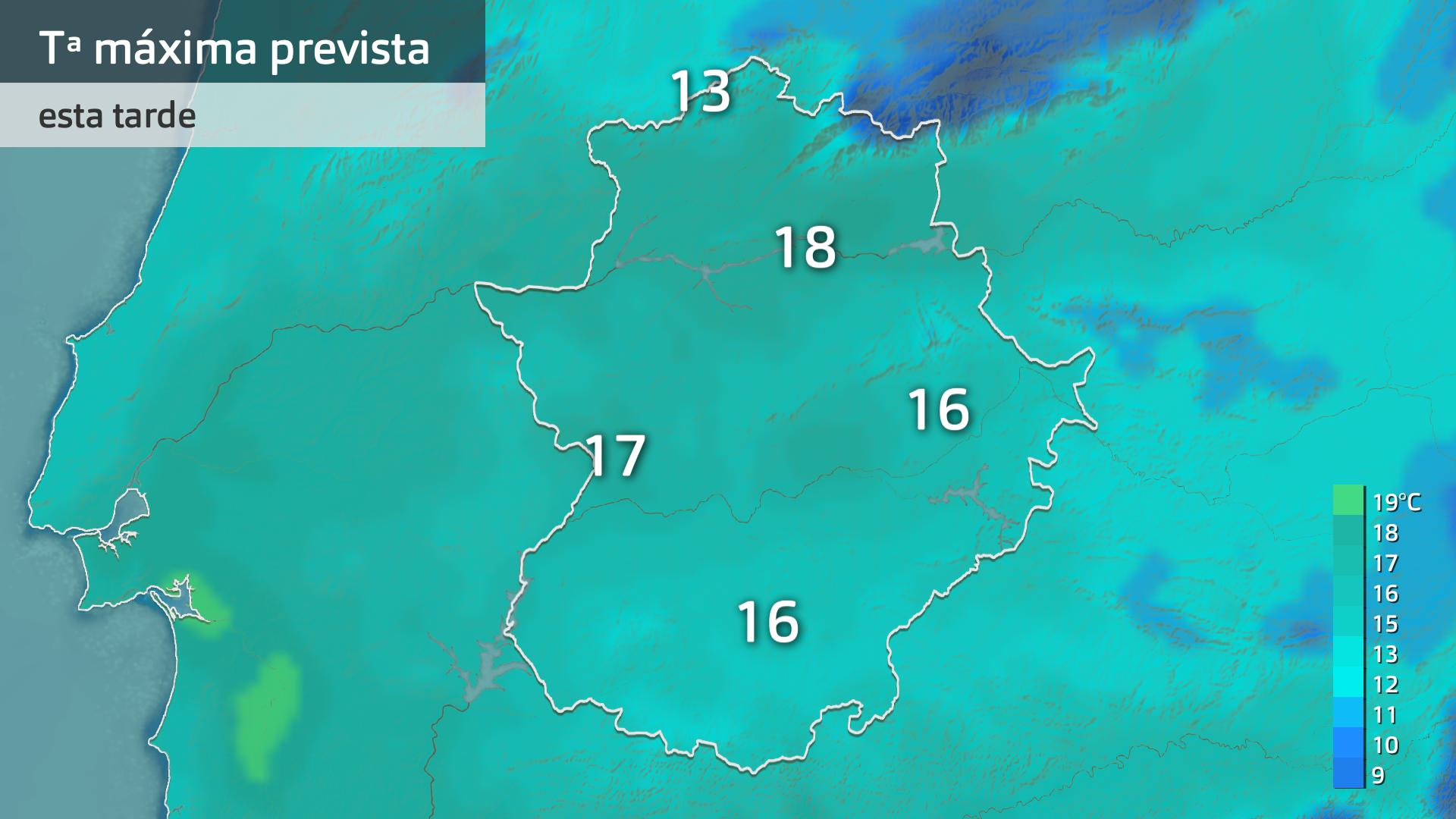 Temperatura máxima prevista para hoy lunes 24 de marzo