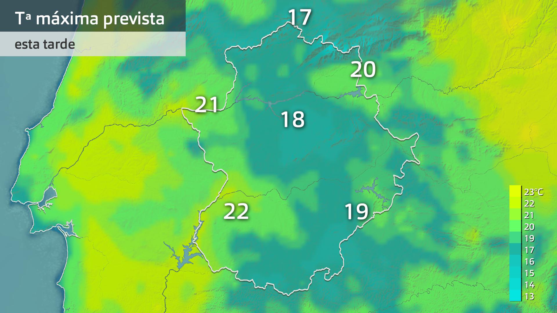 Temperatura máxima prevista para hoy martes 1 de abril