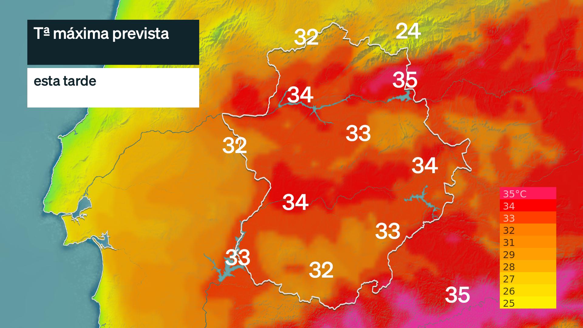 Temperatura máxima prevista para hoy lunes 8 de junio