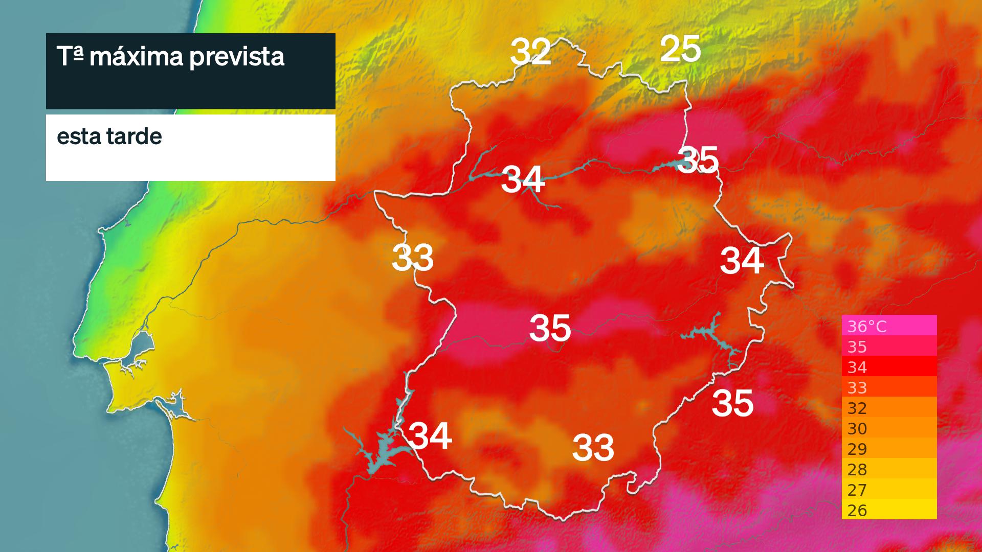 Temperatura máxima prevista para hoy martes 9 de junio