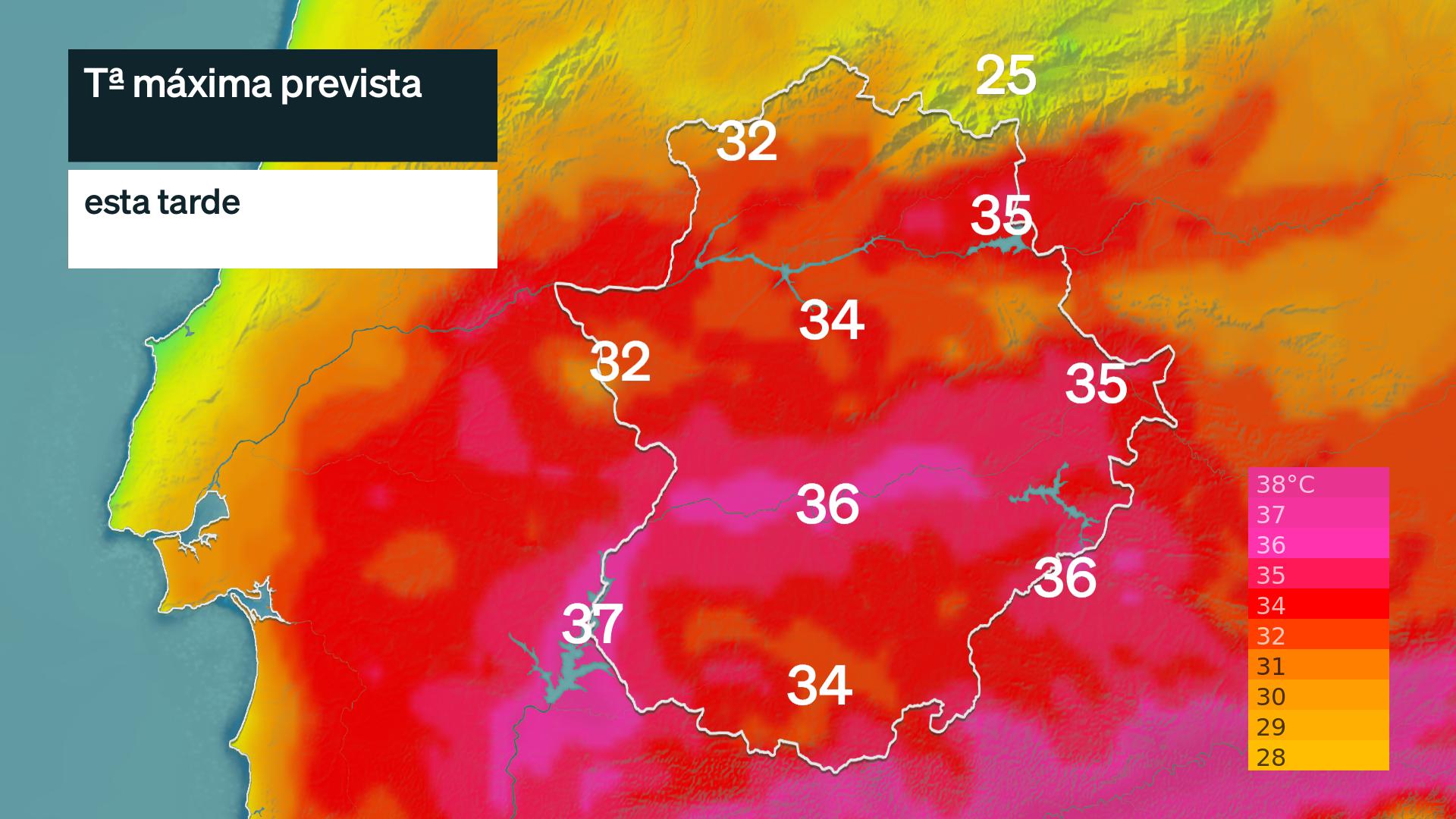 Temperatura máxima prevista para hoy miércoles 10 de junio
