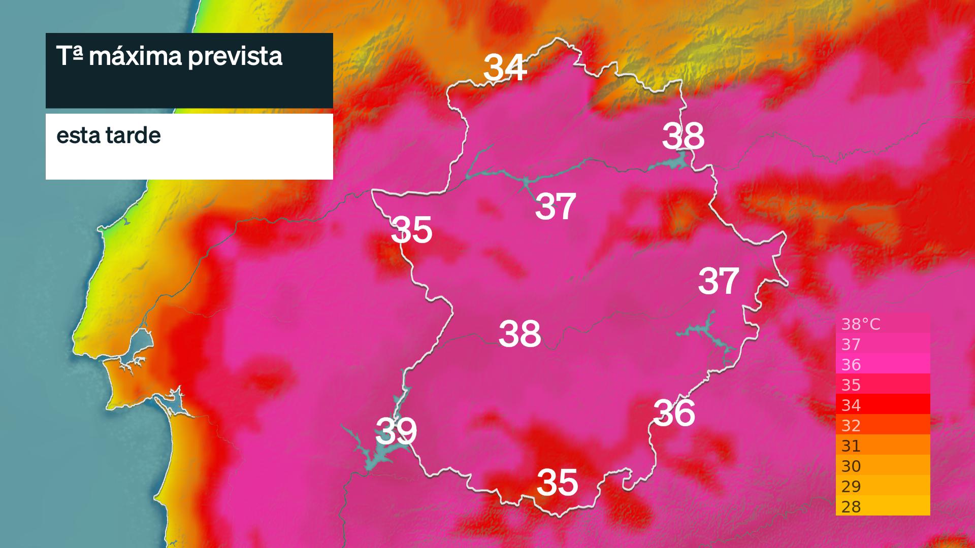 Temperatura máxima prevista para hoy jueves 18 de junio