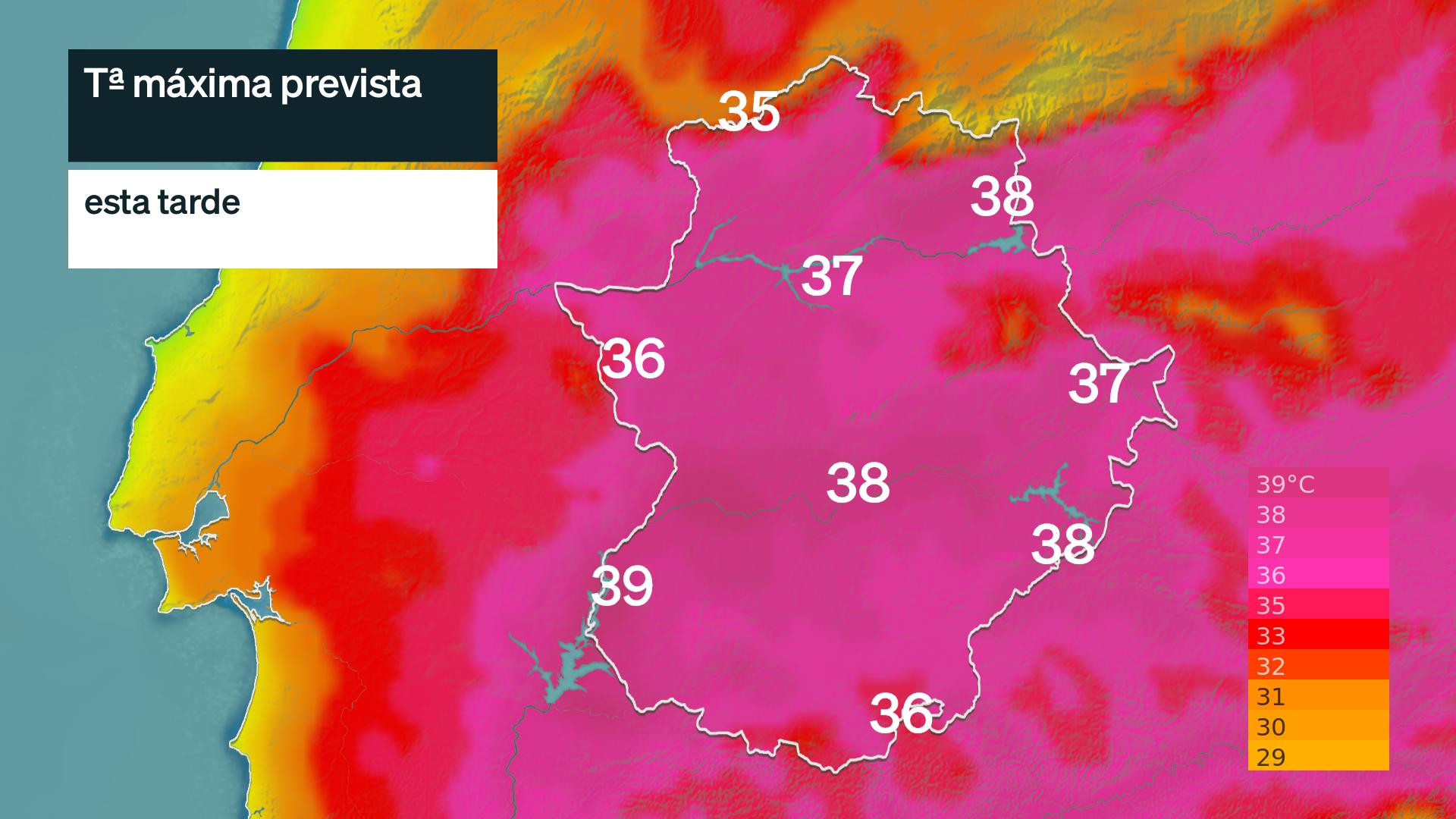 Temperatura máxima prevista para hoy viernes 19 de junio