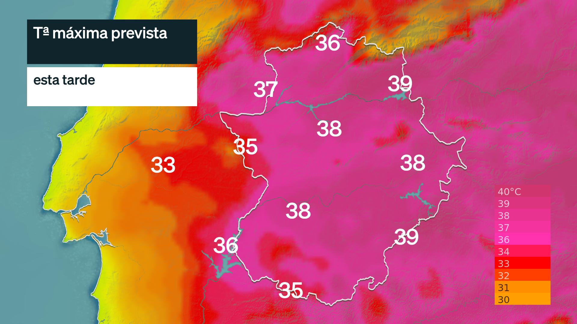 Temperatura máxima prevista para hoy jueves 9 de julio