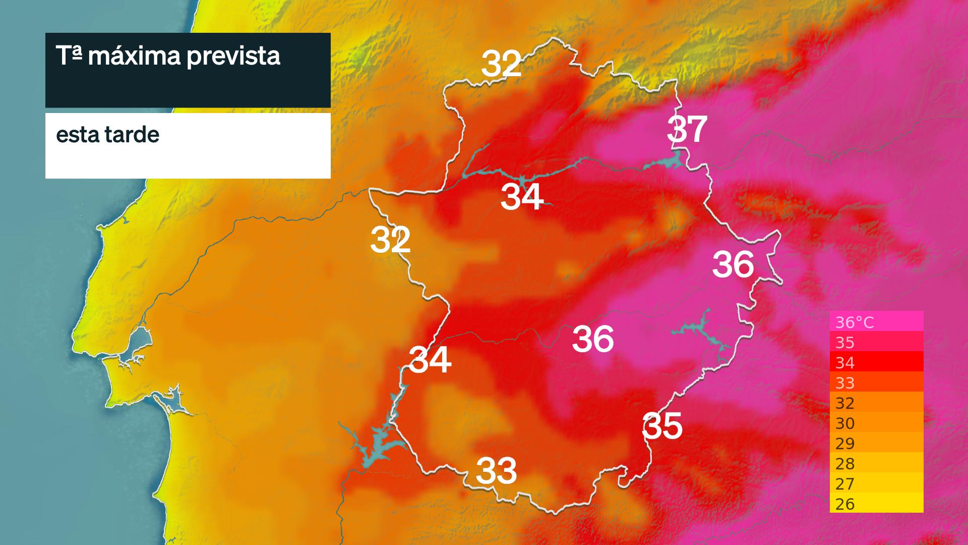 Temperatura máxima prevista para hoy martes 14 de julio