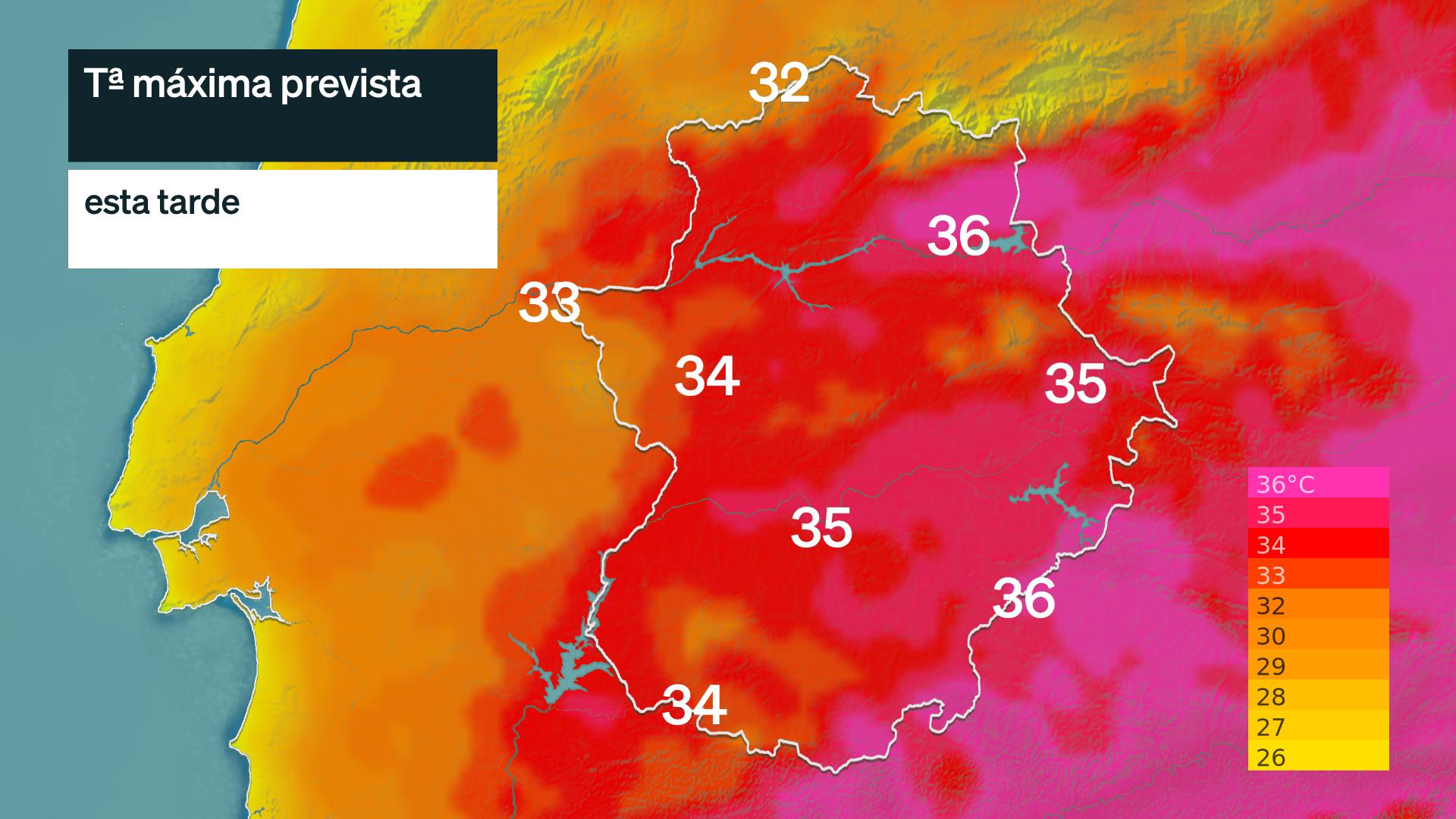 Temperatura máxima prevista para hoy jueves 16 de julio