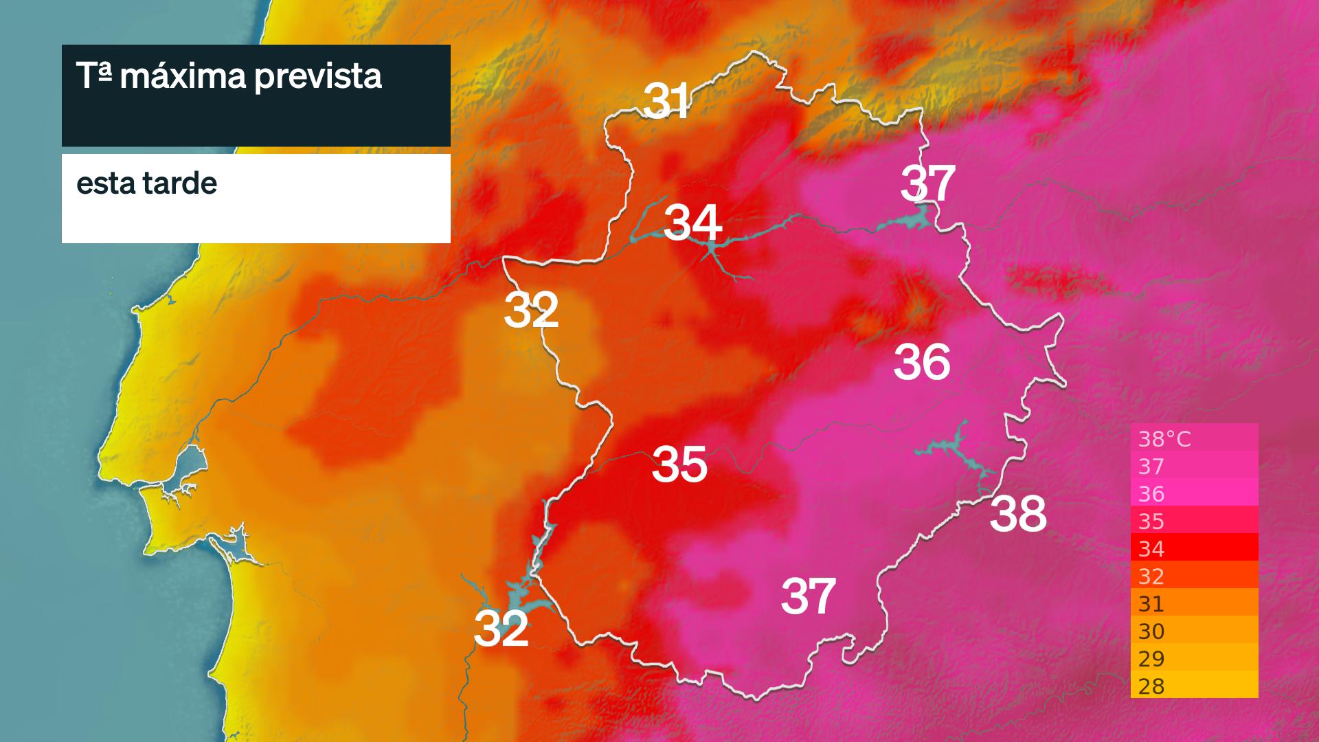 Temperatura máxima prevista para hoy martes 21 de julio