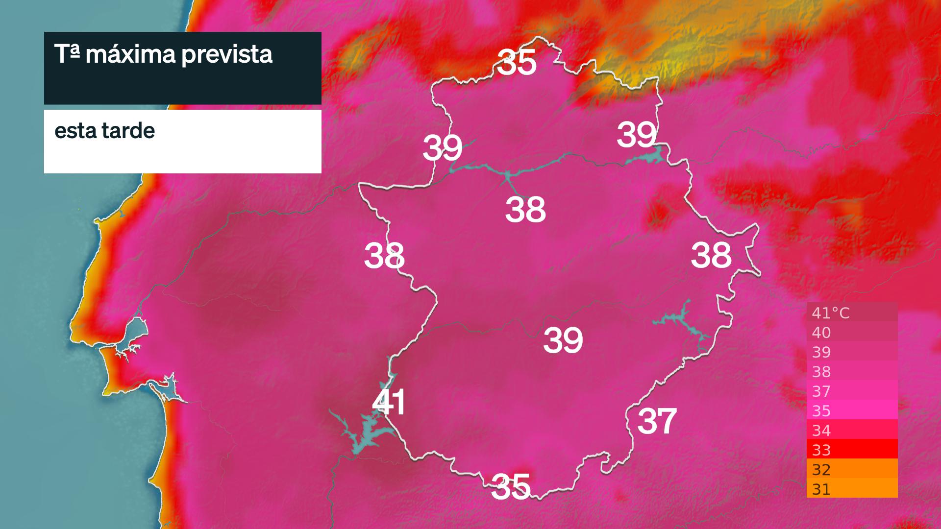 Temperatura máxima prevista para hoy lunes 27 de julio