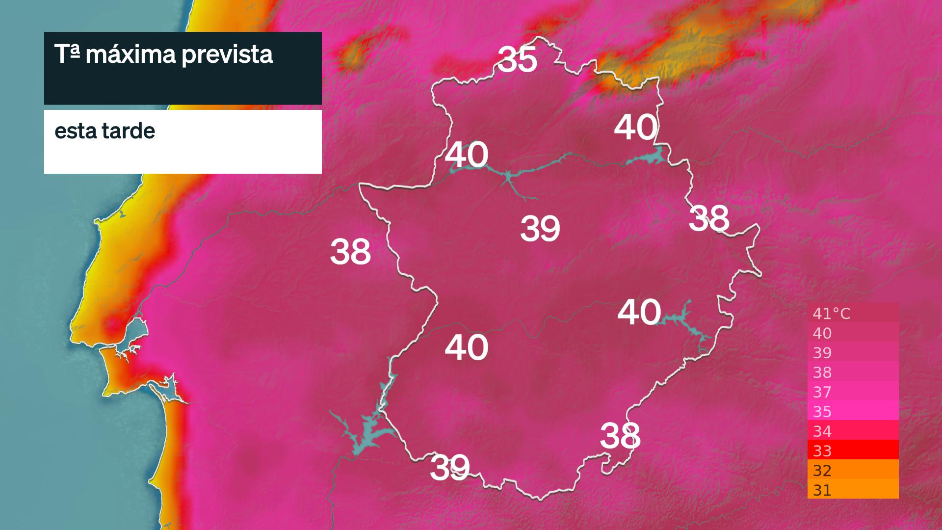 Temperatura máxima prevista para hoy martes 28 de julio