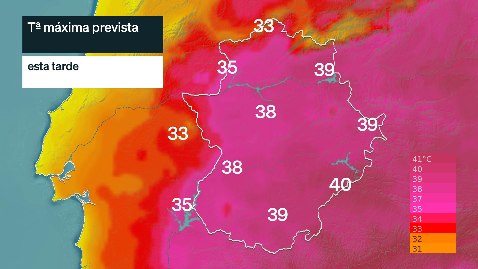 Temperatura máxima prevista para hoy jueves 30 de julio