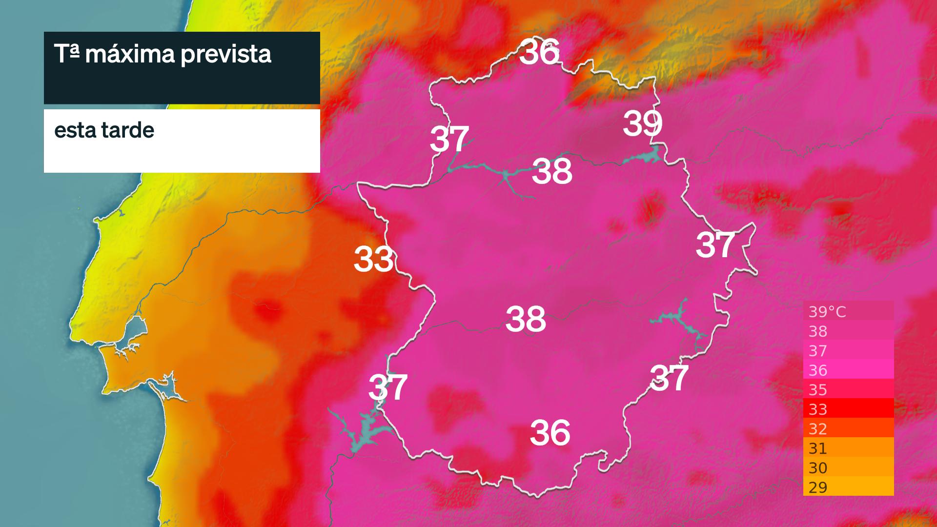 Temperatura máxima prevista para hoy martes 15 de septiembre