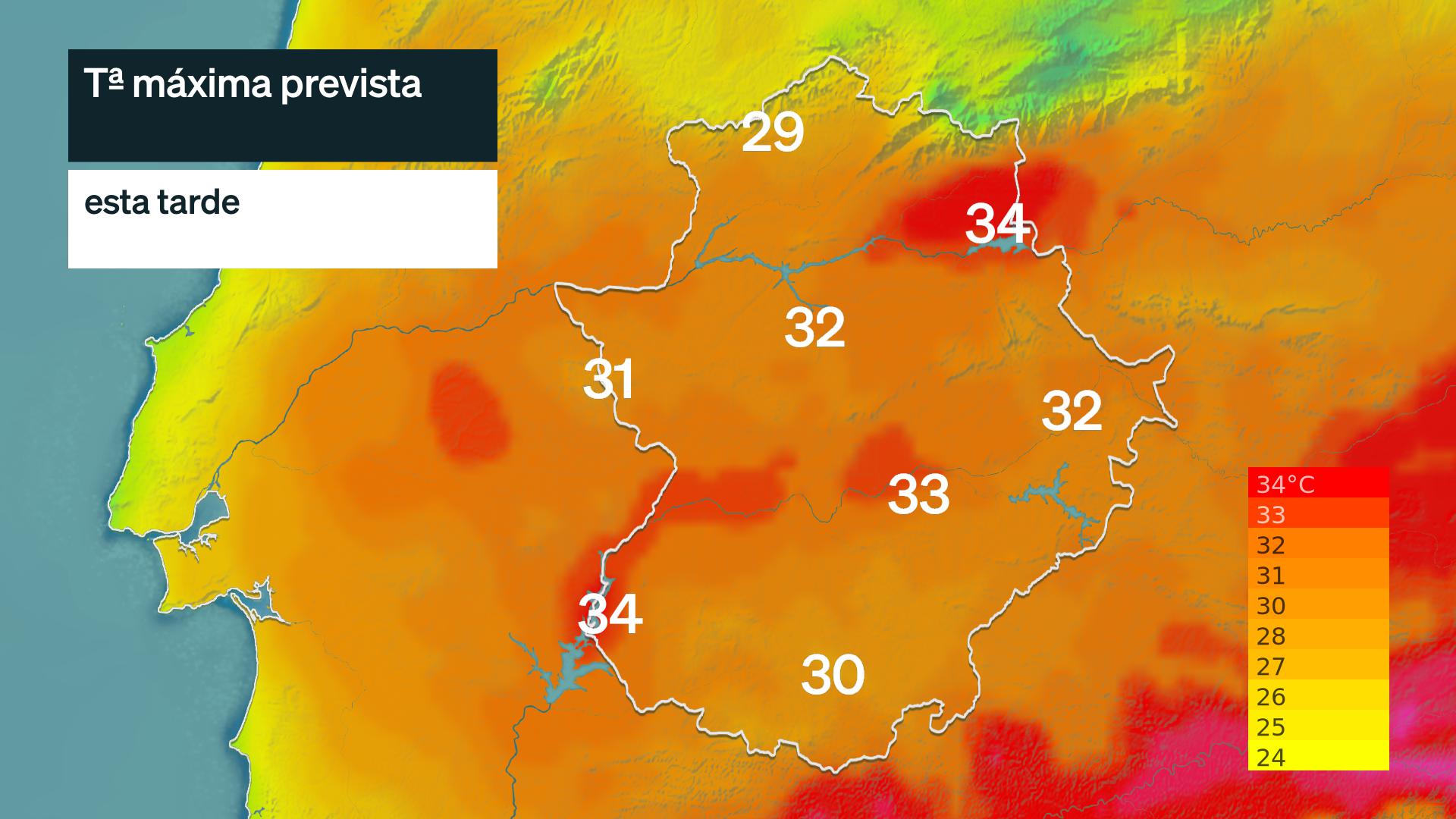 Temperatura máxima prevista para hoy jueves 17 de septiembre