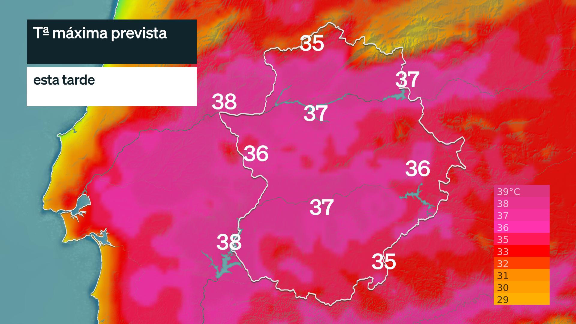 Temperatura máxima prevista para hoy jueves 24 de septiembre