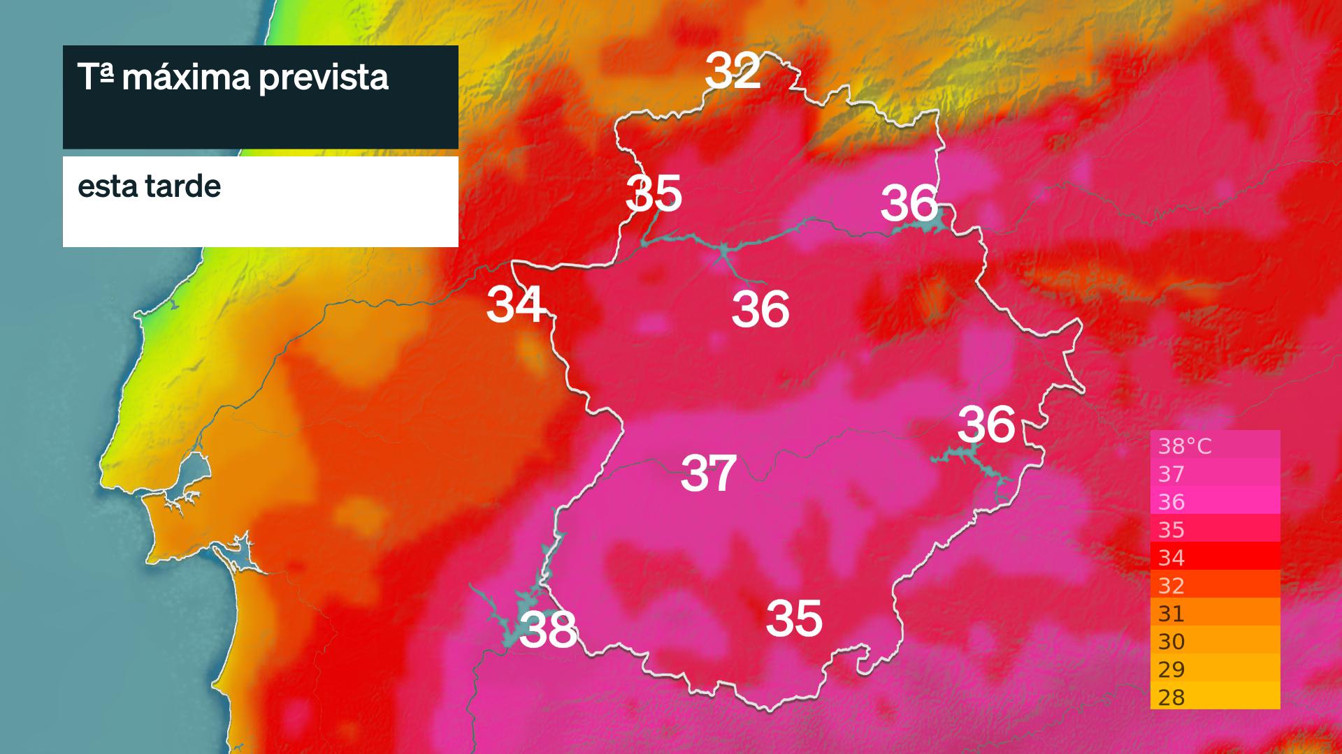 Temperatura máxima prevista para hoy viernes 25 de septiembre