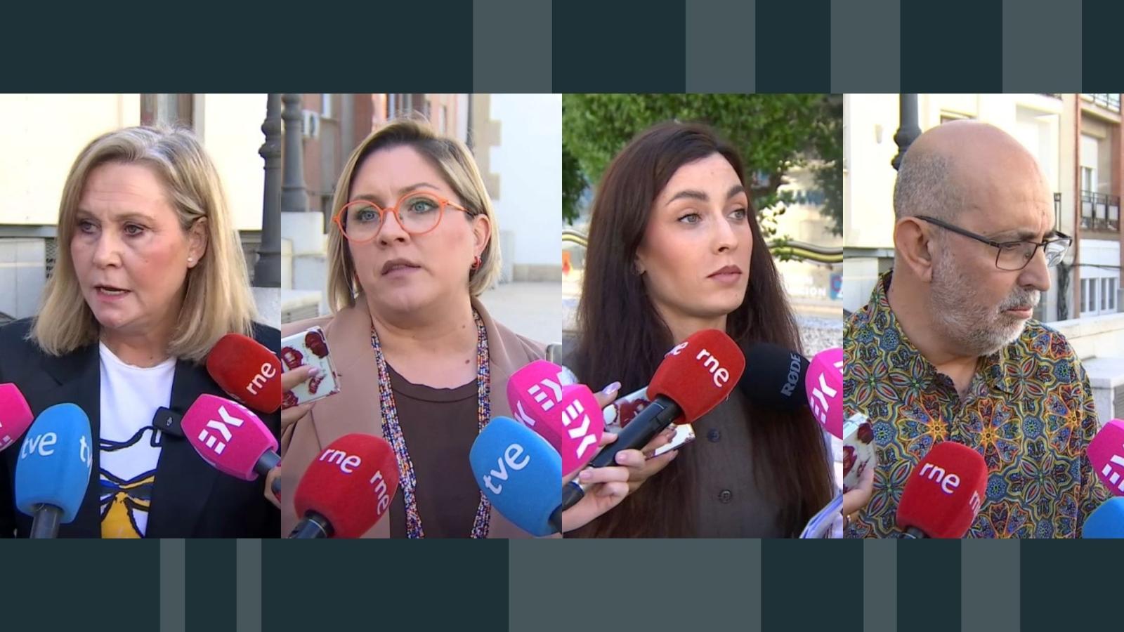 Teresa Tortonda, del PP; Soraya Vega, del PSOE, Inés Checa, de Vox y José Antonio González, de Unidas por Extremadura
