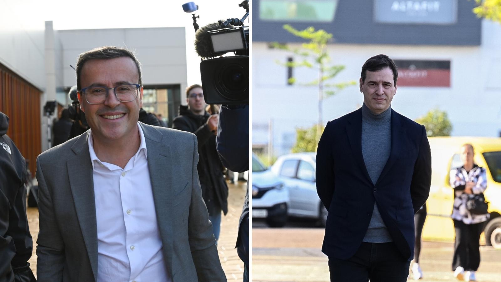 Miguel Ángel Gallardo, expresidente de la Diputación de Badajoz y exsecretario general del PSOE; y David Sánchez, hermano del presidente del Gobierno, Pedro Sánchez