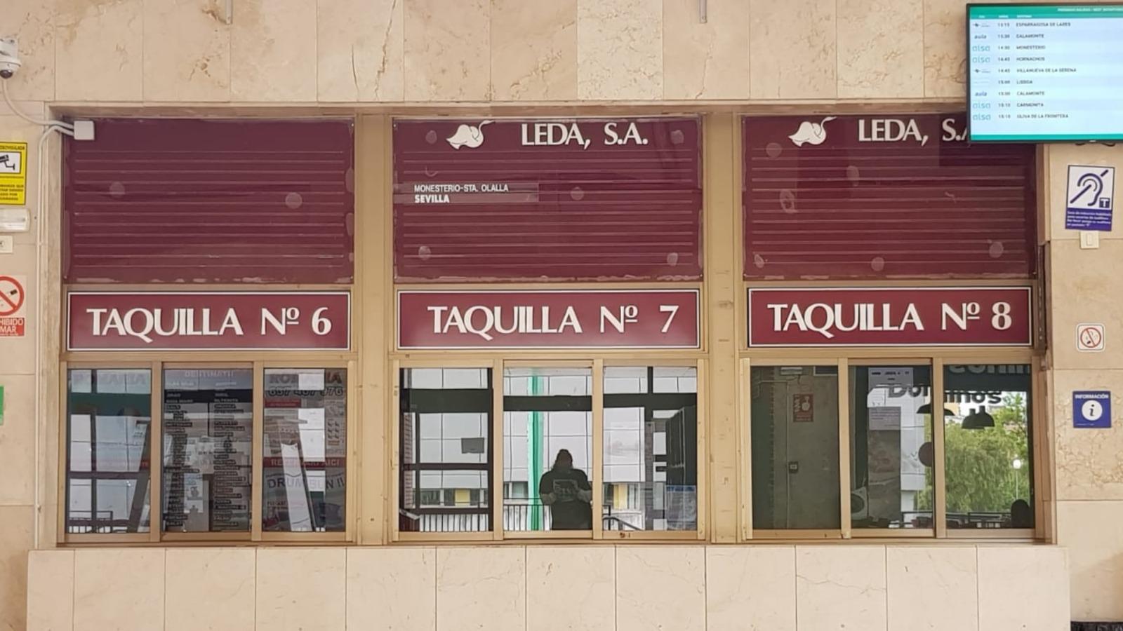 Taquillas LEDA. Estación Autobuses de Mérida