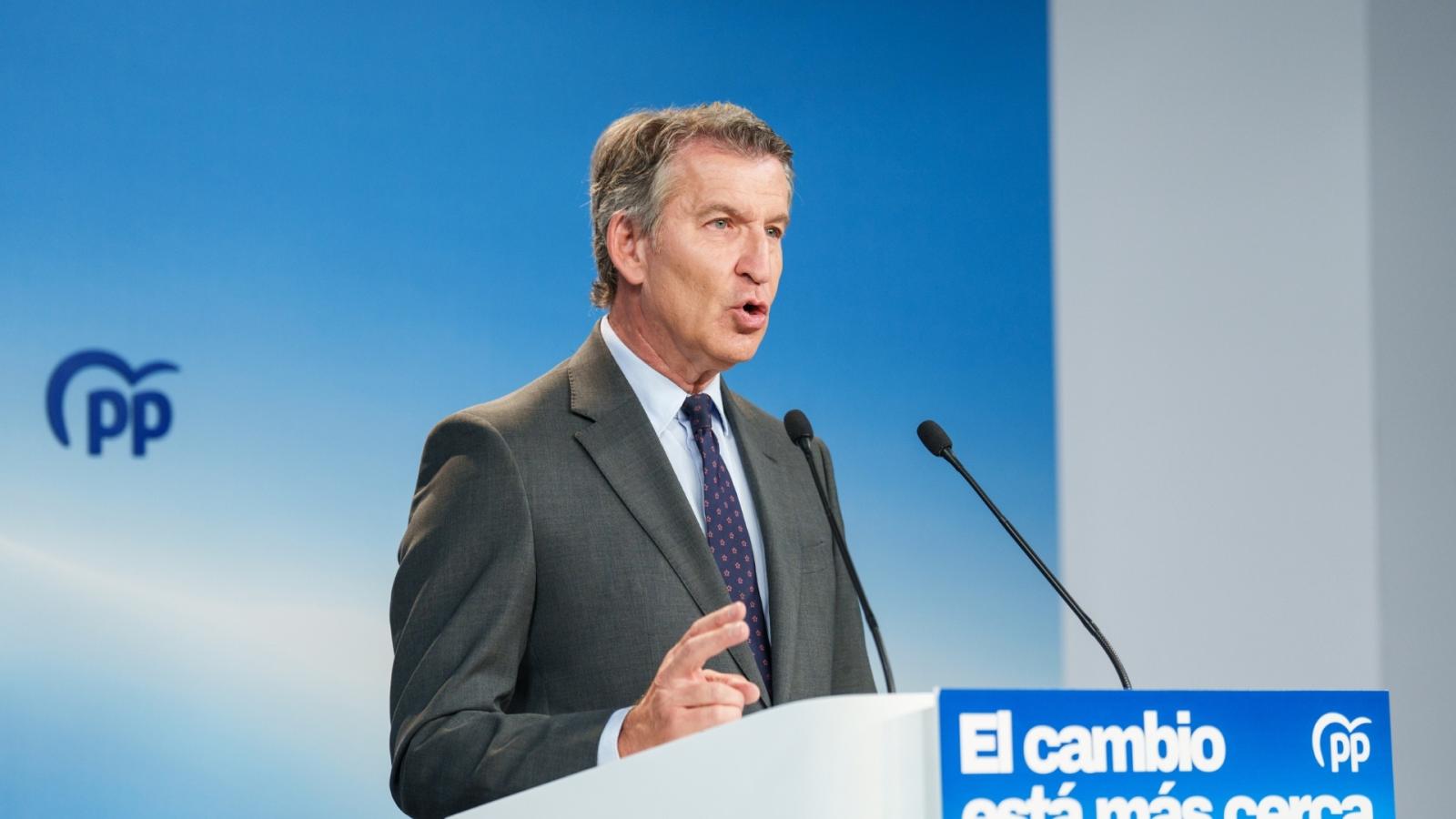 El presidente del Partido Popular, Alberto Núñez Feijóo