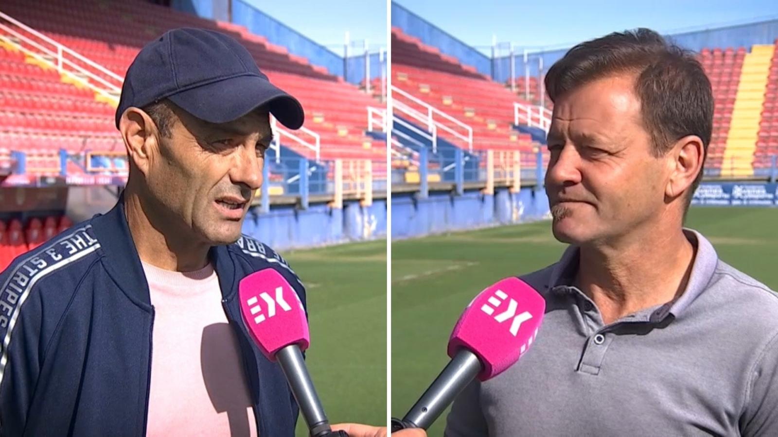 Pedro José y Manuel Mosquera, exjugadores del CF Extremadura 