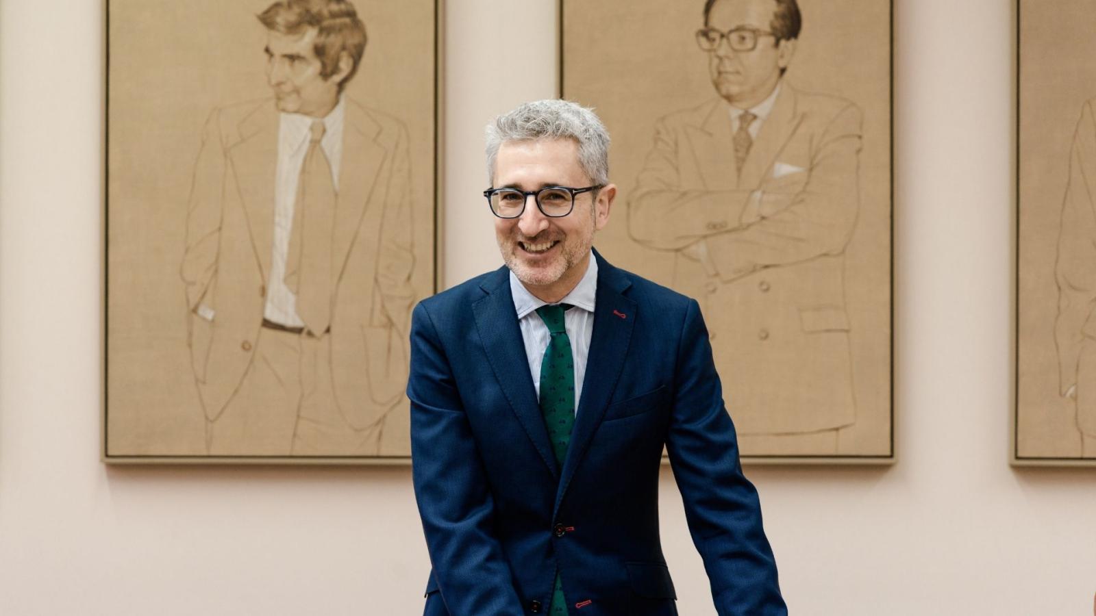 El ministro de Hacienda, Arcadi España, comparece ante la Comisión de Hacienda y Función Pública, en el Congreso de los Diputados