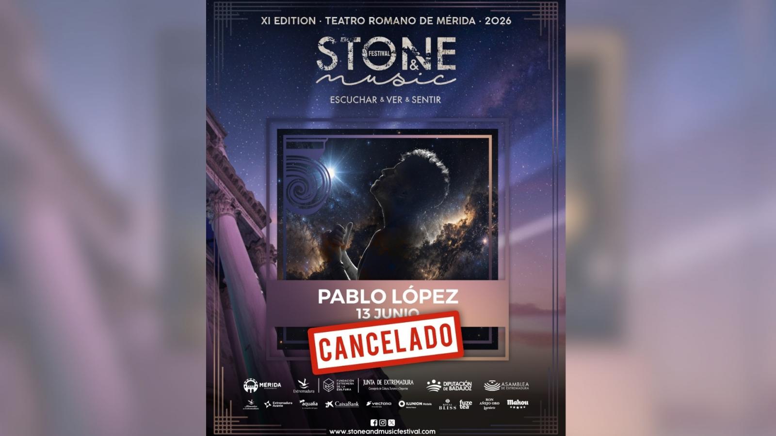 Cancelado el concierto de Pablo López en el Stone And Music Festival