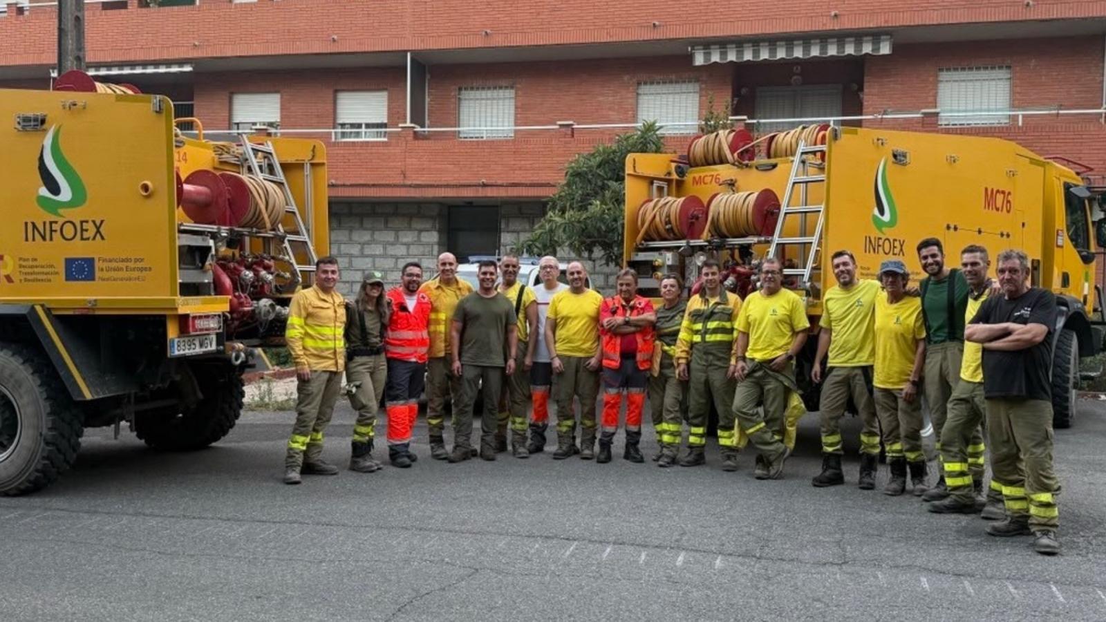  Los medios de la Junta de Extremadura desplazados a la provincia de Ávila para colaborar en las tareas de extinción del incendio forestal