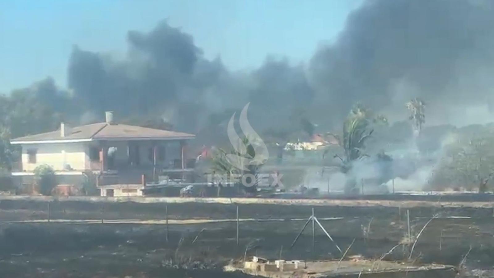 Incendio en Valverde de Mérida