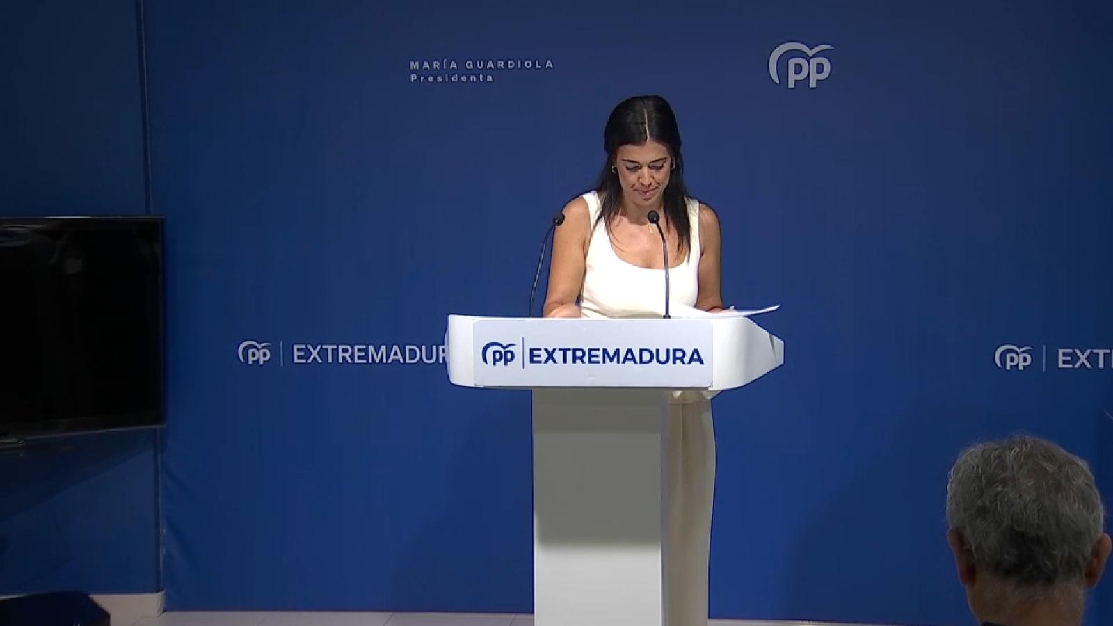 Isabel Cortés, portavoz del PP de Extremadura