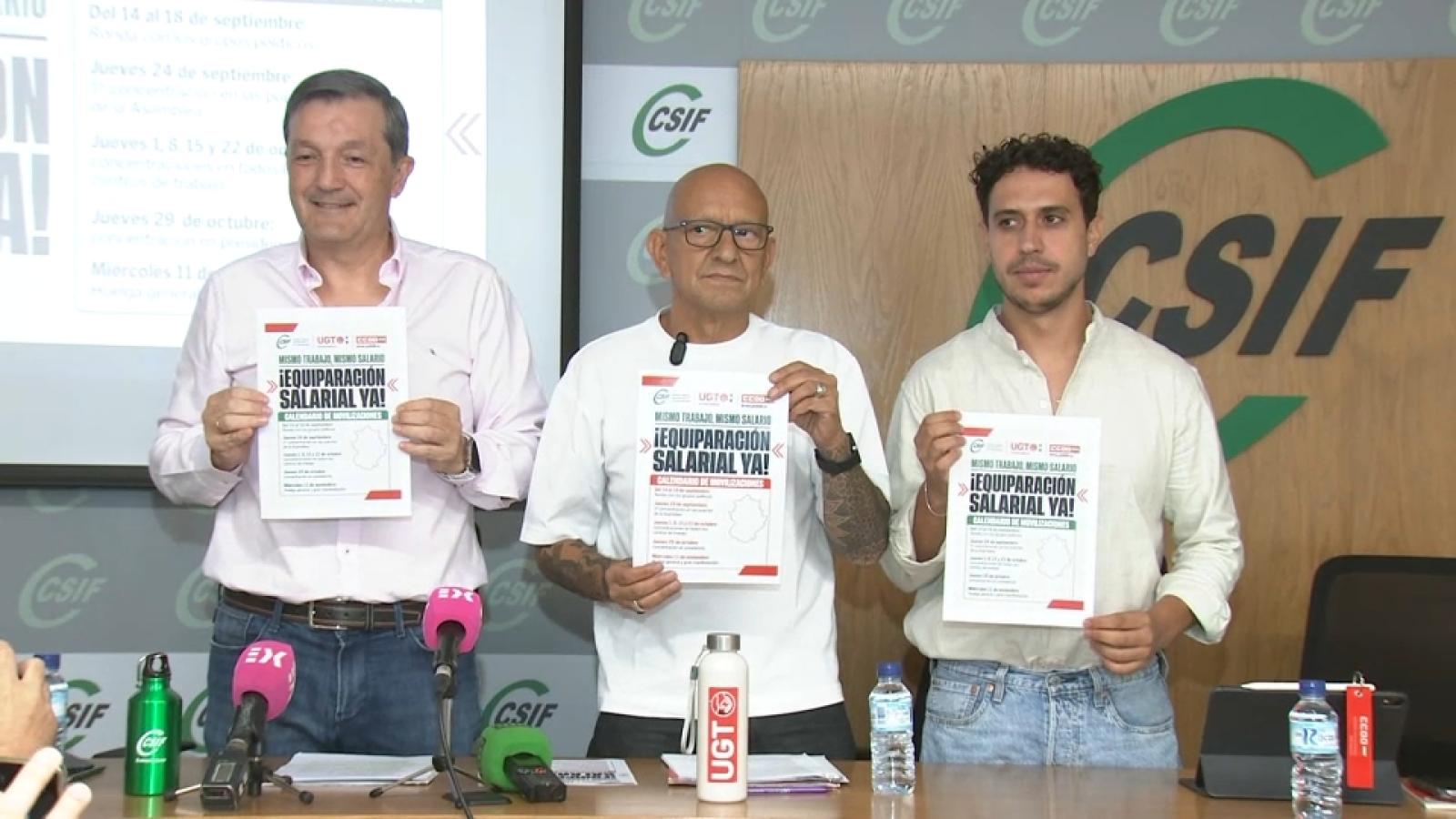 CSIF, UGT y CCOO se movilizarán por la equiparación salarial en el SES y Administración General