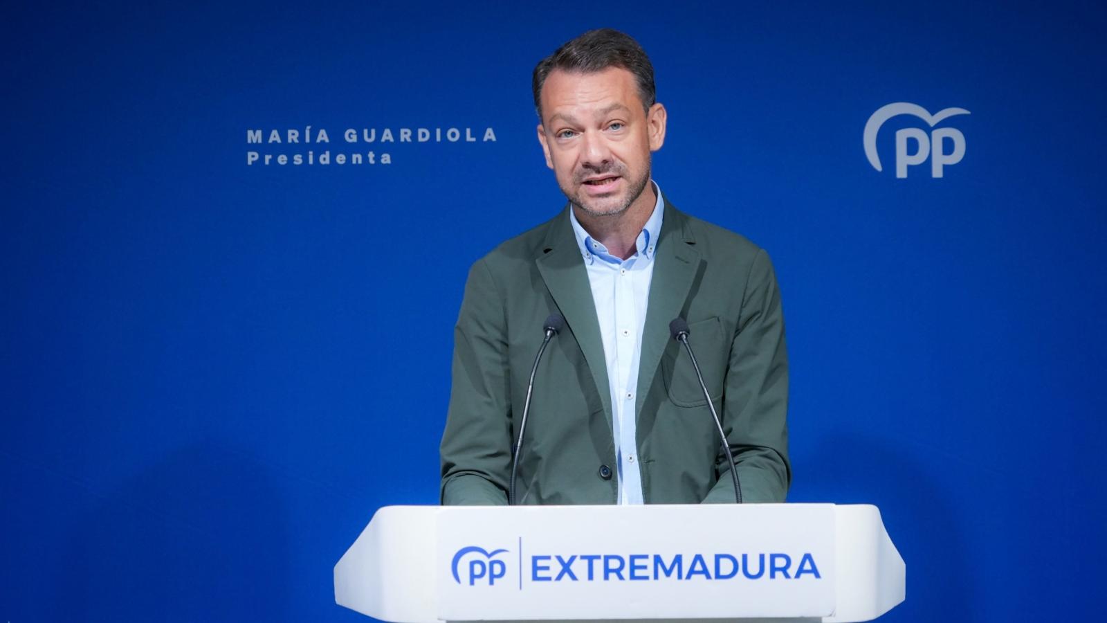 El portavoz del PP de Extremadura Luis Miguel Núñez.