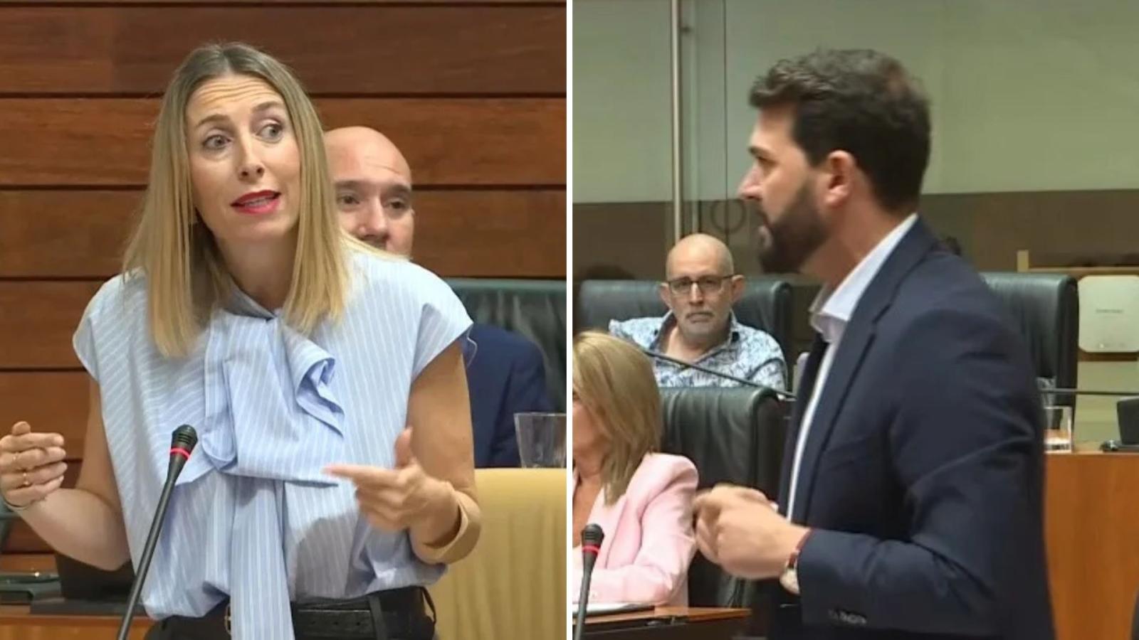 María Guardiola, presidenta de la Junta de Extremadura, y Álvaro Sánchez Cotrina, secretario general del PSOE de Extremadura