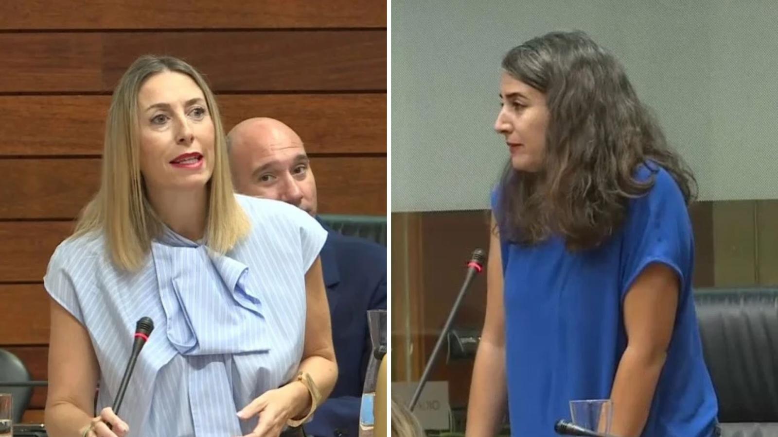 María Guardiola, presidenta de la Junta de Extremadura e Irene de Miguel, portavoz de Unidas por Extremadura