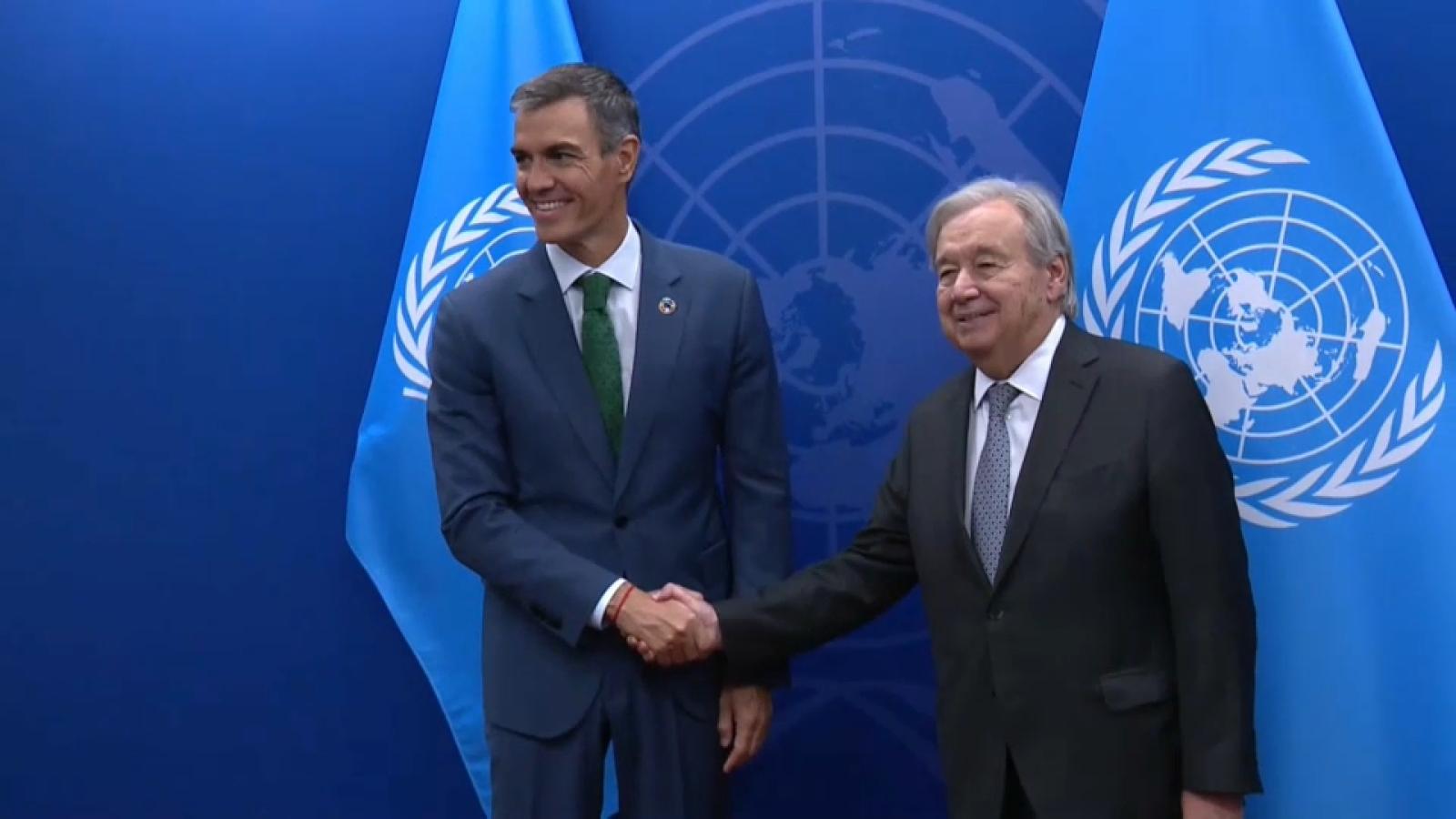 El presidente del Gobierno español, Pedro Sánchez, ha iniciado su agenda en la Asamblea General de Naciones Unidas con una reunión con el secretario general de la ONU, Antonio Guterres
