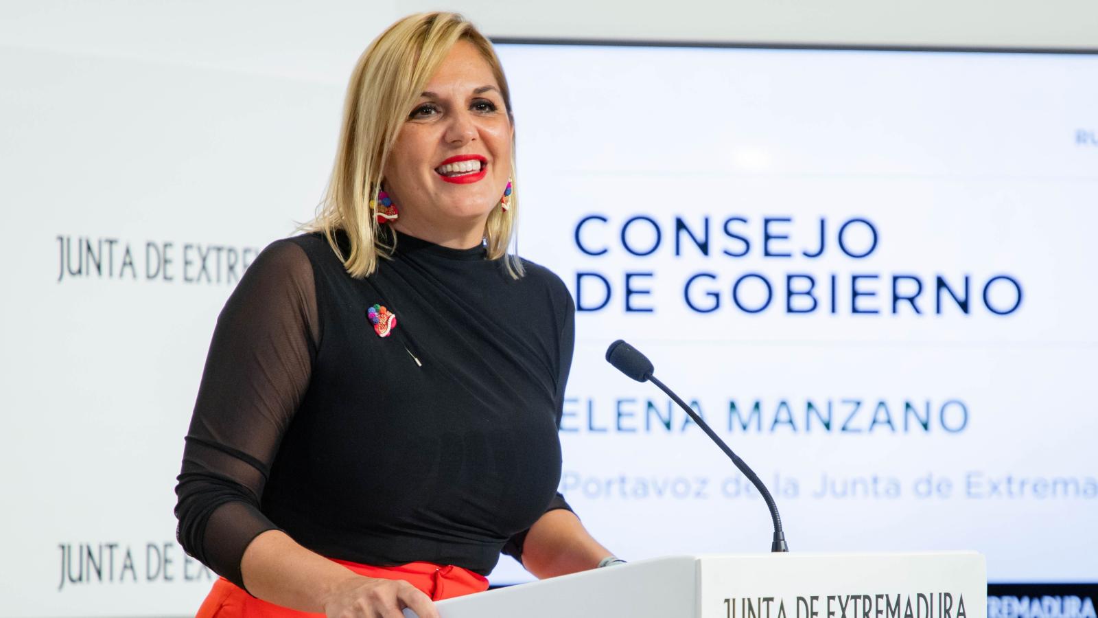 Elena Manzano, portavoz de la Junta de Extremadura. 