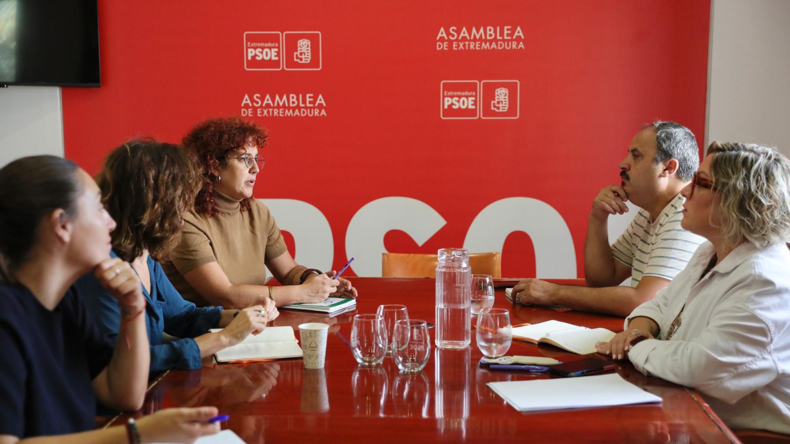 Reunión del Grupo Parlamentario Socialista con representantes de la Coordinadora Extremeña de ONGD (CONGDEX).