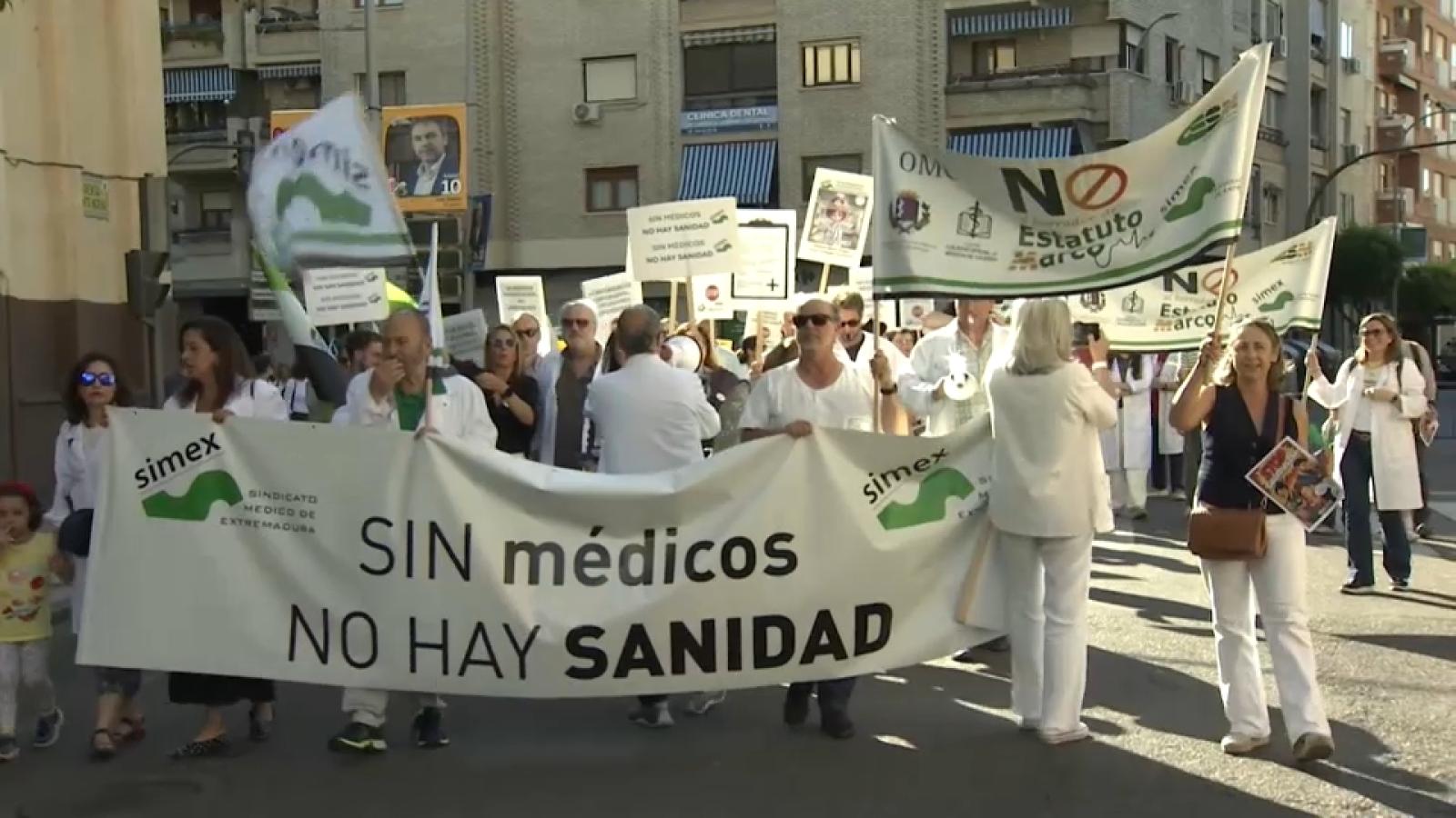 Protestas de médicos en Badajoz en una imagen de archivo