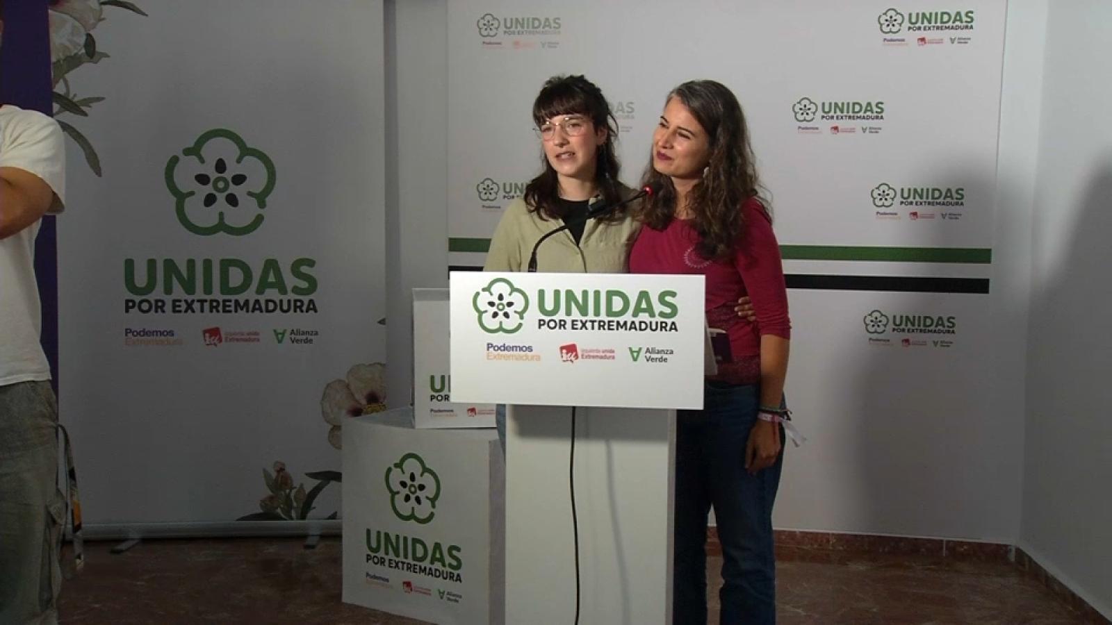 Nerea Fernández, de Izquierda Unida Extremadura e Irene de Miguel, de Podemos Extremadura